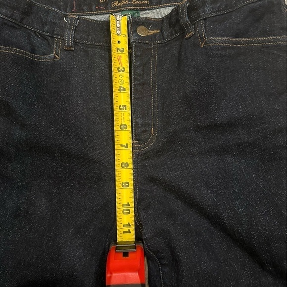 New Lauren Ralph Lauren Womens Jeans 10 Classic Mid Calf Cropped Dark Wash NWOT - Picture 8 of 13